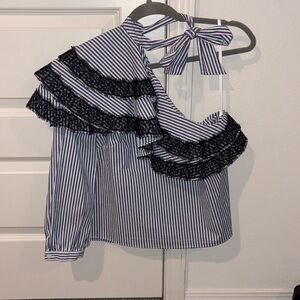 Veronica Beard Isla Ruffle One Shoulder